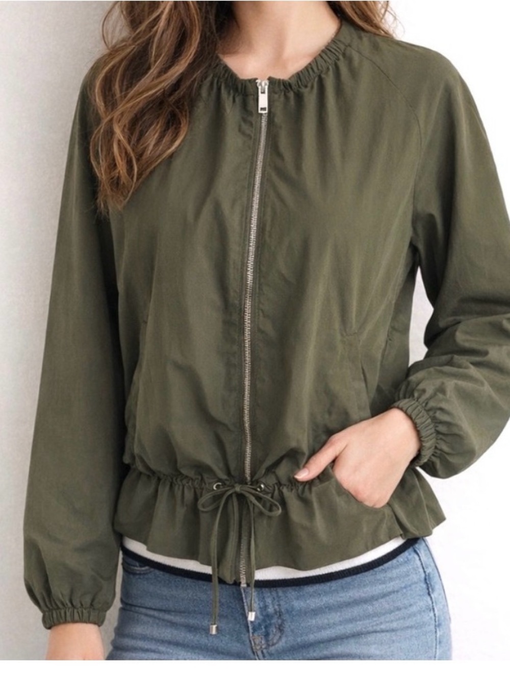 Zara Khaki Women's Bomber Jacket - Picture 5 of 6